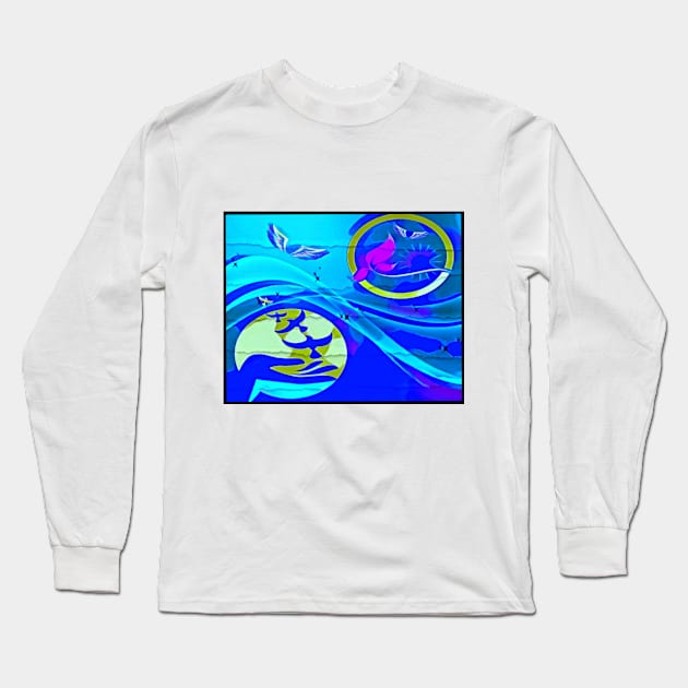 Day at the beach abstract Long Sleeve T-Shirt by SilverPixieArt